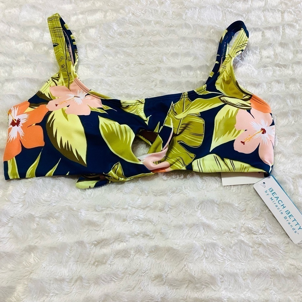 NEW Beach Betty Tie-Front Keyhole Bikini Top